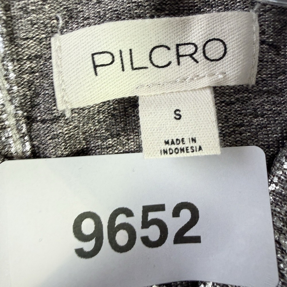 Pilcro Metallic Silver Mock Neck Cap Sleeve Top Small Party‎ Cocktails Wedding - Picture 12 of 12
